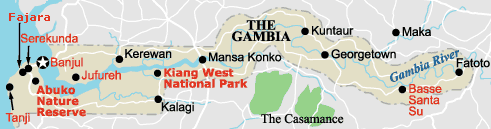Map of The Gambia